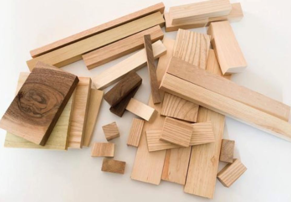 Wood Scraps in a store Variety of Sizes - Mostly Popular Wood, Some MDF Pieces